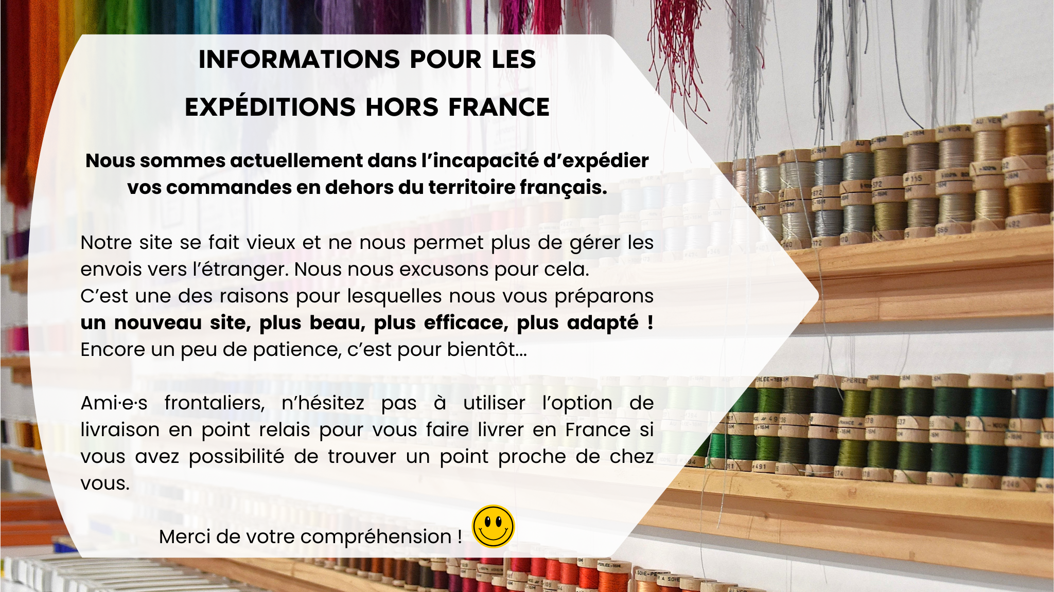 Livraison &eacute;tranger impossible